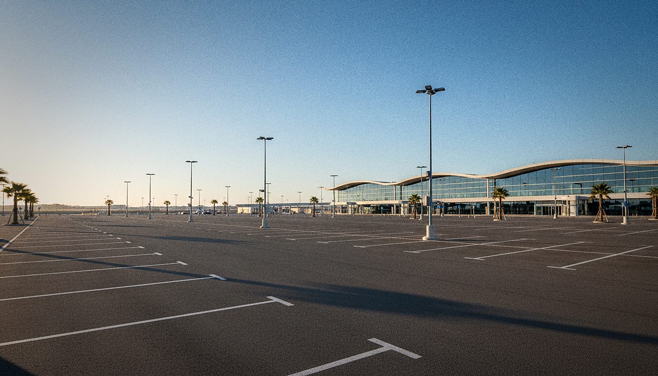 Parkplatz P2 vor dem Terminal des Flughafens Faro